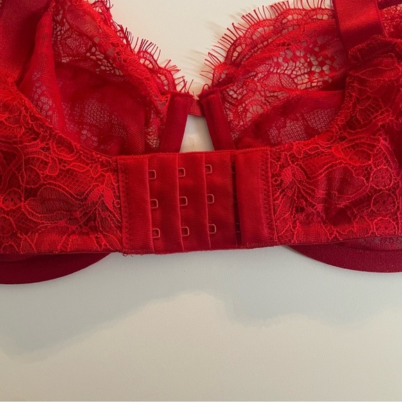 New! Victorias Secret the fabulous lace unlined Demi red bra 20096 - Picture 8 of 11